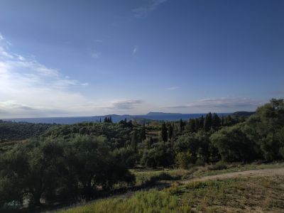 Aussicht Hgellandschaft Korfu bei Wanderung