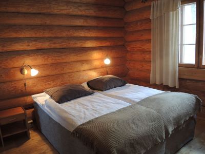 Familienurlaub Finnland Schlafzimmer der ko-Blockhtte Kaitola